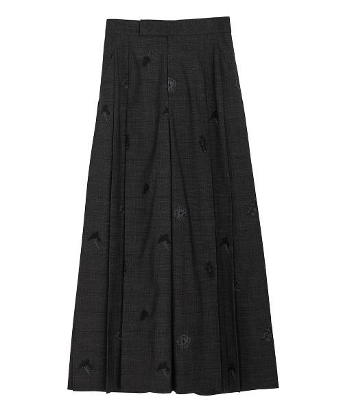 Ameri ★ CHECK FLOWER PLEATS PANTS CHECK FLOWER PLEATS PANTS