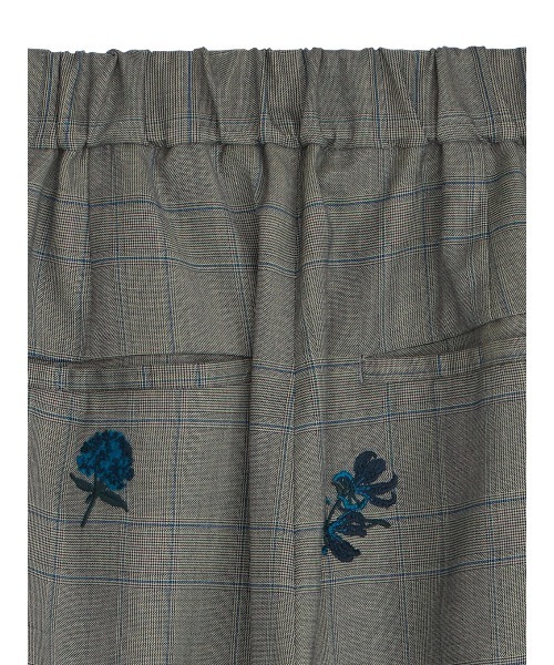 Ameri ★ CHECK FLOWER PLEATS PANTS【 SH 】 CHECK FLOWER PLEATS PANTS