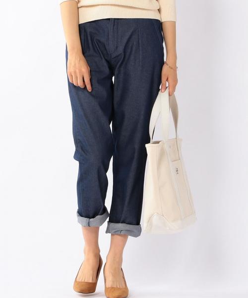 coen（コーエン）の「チノタックパンツ（チノパンツ・レディース・ネイビー/オリーブ/ベージュ/ストライプ・LARGE/SMALL/MEDIUM）」の3枚目の写真