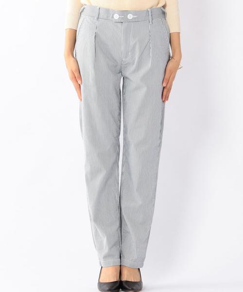 coen（コーエン）の「チノタックパンツ（チノパンツ・レディース・ネイビー/オリーブ/ベージュ/ストライプ・LARGE/SMALL/MEDIUM）」の16枚目の写真