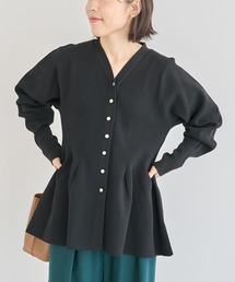 Green　Parks | 金釦ペプラムニットカーディガン(カーディガン/ボレロ)