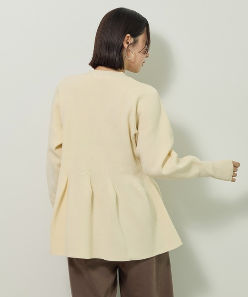 Green　Parks（グリーンパークス）の「金釦ペプラムニットカーディガン（カーディガン/ボレロ・レディース・レッド/ホワイト系その他2/杢グレー/ブラック・FREE）」の9枚目の写真