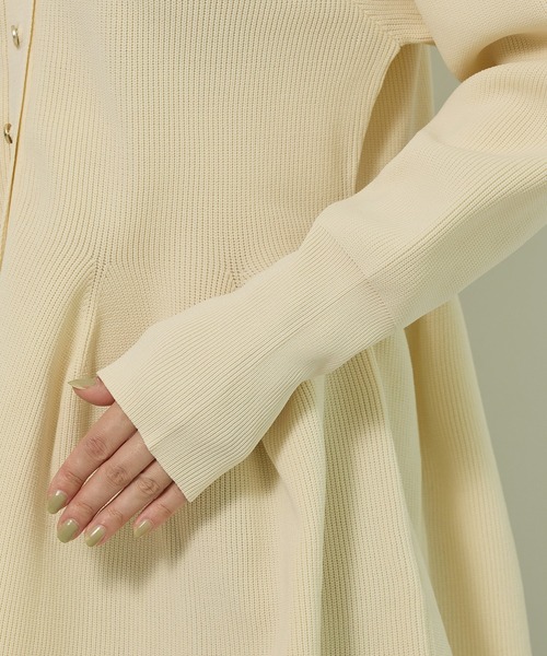 Green　Parks（グリーンパークス）の「金釦ペプラムニットカーディガン（カーディガン/ボレロ・レディース・レッド/ホワイト系その他2/杢グレー/ブラック・FREE）」の12枚目の写真