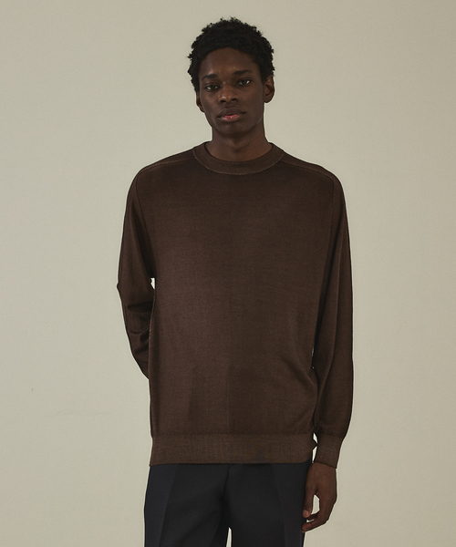 DESIGNWORKS（デザインワークス）の「アシッドニット クルーネックプルオーバー（ニット/セーター・メンズ・ダークブラウン/ブルー/グレー/ブラック・50/48/46）」の4枚目の写真