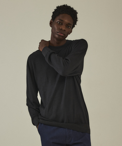 DESIGNWORKS（デザインワークス）の「アシッドニット クルーネックプルオーバー（ニット/セーター・メンズ・ダークブラウン/ブルー/グレー/ブラック・50/48/46）」の2枚目の写真