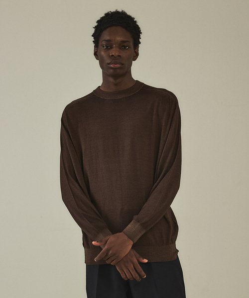 DESIGNWORKS（デザインワークス）の「アシッドニット クルーネックプルオーバー（ニット/セーター・メンズ・ダークブラウン/ブルー/グレー/ブラック・50/48/46）」の16枚目の写真