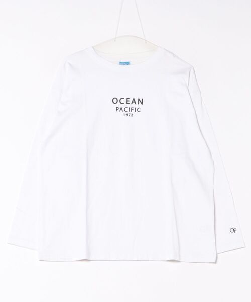 Ocean Pacific(オーシャンパシフィック)の「【OP:オーピー】レディースロゴ長袖Tシャツ ロングTシャツ ドロップショルダー(Tシャツ/カットソー・レディース・ベージュ/ヘザーグレー/ホワイト・X-LARGE/LARGE)」の5枚目の写真