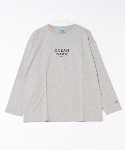 Ocean Pacific(オーシャンパシフィック)の「【OP:オーピー】レディースロゴ長袖Tシャツ ロングTシャツ ドロップショルダー(Tシャツ/カットソー・レディース・ベージュ/ヘザーグレー/ホワイト・X-LARGE/LARGE)」の6枚目の写真