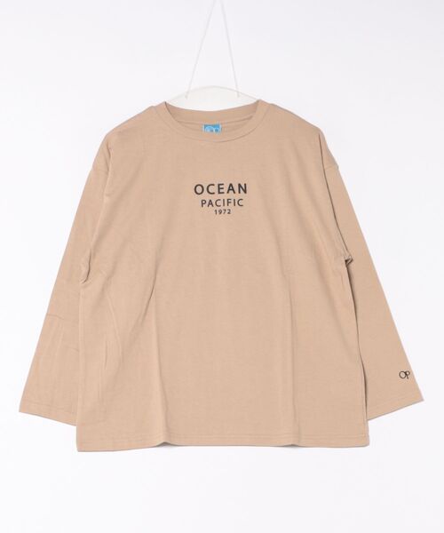 Ocean Pacific(オーシャンパシフィック)の「【OP:オーピー】レディースロゴ長袖Tシャツ ロングTシャツ ドロップショルダー(Tシャツ/カットソー・レディース・ベージュ/ヘザーグレー/ホワイト・X-LARGE/LARGE)」の7枚目の写真