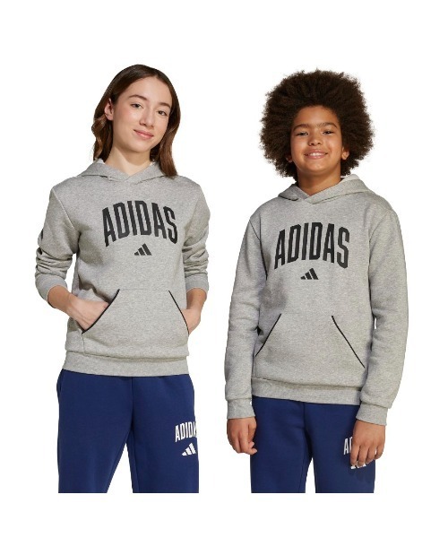 adidas（アディダス）の「アディダス adidas シーズナル エッセンシャルズ カレッジ タイポグラフィ パーカー（パーカー・キッズ・ブラック/グレー・130cm/140cm/150cm/160cm）」の14枚目の写真