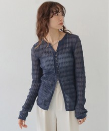 CLEIO | 【CLEIO】シャーリングライクリブカーディガン SHIRRING LYCRA RIB CARDIGAN/986-14611(カーディガン/ボレロ)