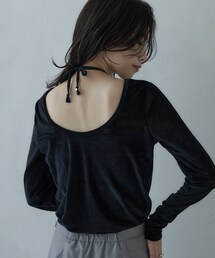 GALLEST | バックカットアウトベロアカットソー(Tシャツ/カットソー)