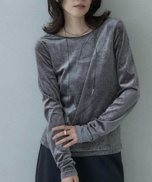 GALLEST(ギャレスト)の「バックカットアウトベロアカットソー(Tシャツ/カットソー・レディース・グレー/ブラウン系その他/ホワイト/ブラック・38)」の7枚目の写真