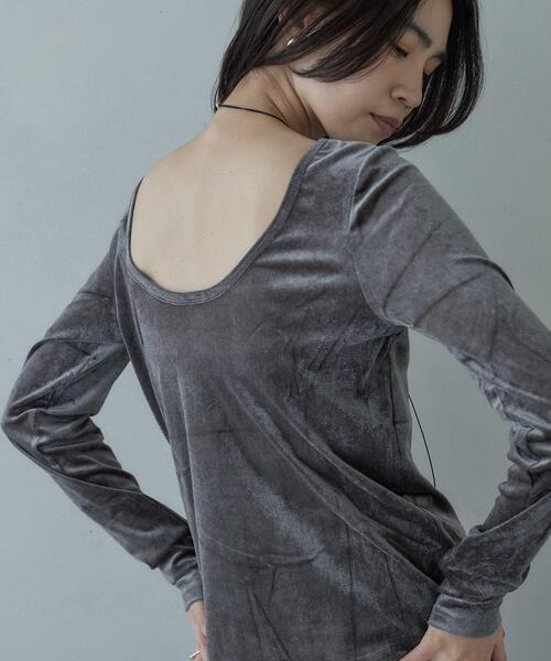 GALLEST(ギャレスト)の「バックカットアウトベロアカットソー(Tシャツ/カットソー・レディース・グレー/ブラウン系その他/ホワイト/ブラック・38)」の8枚目の写真