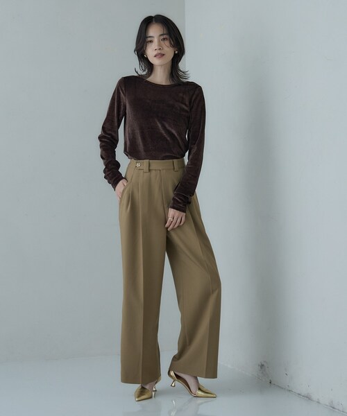 GALLEST(ギャレスト)の「バックカットアウトベロアカットソー(Tシャツ/カットソー・レディース・グレー/ブラウン系その他/ホワイト/ブラック・38)」の13枚目の写真