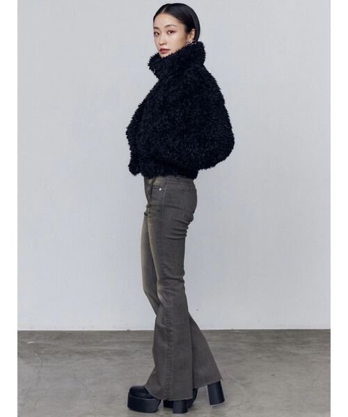 EMODA（エモダ）の「リボンハイウエストフレアパギンス（デニムパンツ・レディース・インディゴブルー/ブラック/グレー・X-SMALL/SMALL/MEDIUM）」の19枚目の写真