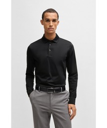 新品タグ付き✨【HUGO BOSS】長袖ポロシャツ ブラック Mサイズ メンズロングスリーブポロシャツ | HUGO BOSS