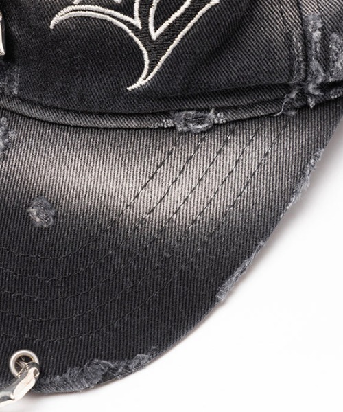 SUPPLIER（サプライヤー）の「SUPPLIER/サプライヤー Pierced Logo 6 Panel Cap ダメージ加工 ピアス付き 6Pキャップ（キャップ・メンズ・ブラック・FREE）」の16枚目の写真