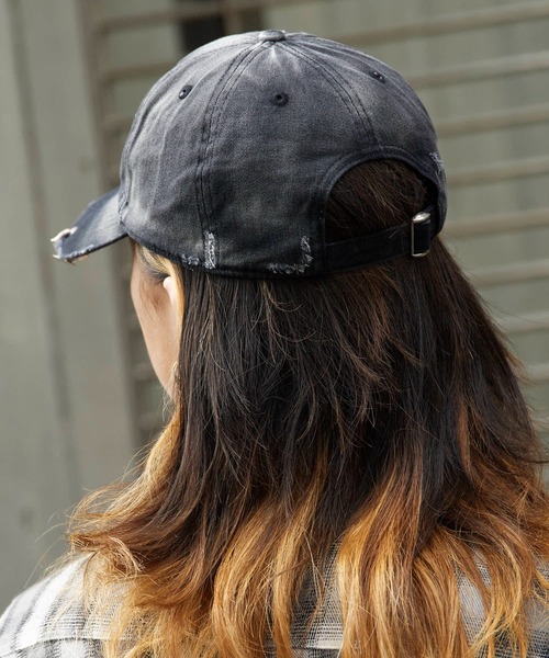 SUPPLIER（サプライヤー）の「SUPPLIER/サプライヤー Pierced Logo 6 Panel Cap ダメージ加工 ピアス付き 6Pキャップ（キャップ・メンズ・ブラック・FREE）」の15枚目の写真
