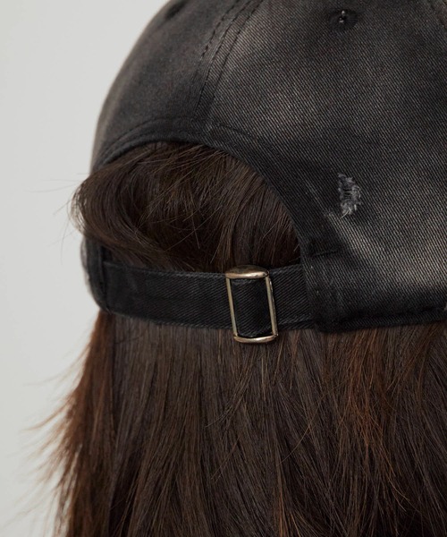 SUPPLIER（サプライヤー）の「SUPPLIER/サプライヤー Pierced Logo 6 Panel Cap ダメージ加工 ピアス付き 6Pキャップ（キャップ・メンズ・ブラック・FREE）」の19枚目の写真