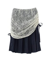 idem（イデム）の「drawstring lace pleats skirt / サイドドロストレーススカート（スカート）」
