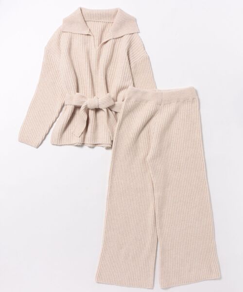 L LABEL(エルラベル)の「リブニット&パンツ2点セットアップ(セットアップ・レディース・ライトグレー/チャコール/アイボリー・FREE)」の7枚目の写真