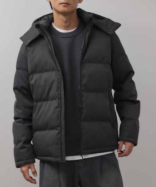 NAVY(ネイビー)の「SOLOTEX Premium Wool-Like Down Jacket /ソロテックスプレミアムウールライクダウンジャケット【撥水加工 フード脱着仕様】(ダウンジャケット/コート・メンズ・ダークグレー/ブラック・M/L/XL/XXL)」の16枚目の写真