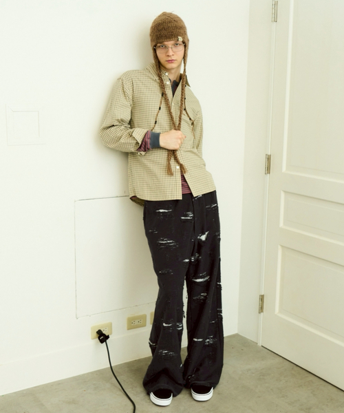 PULP/417EDIFICE(パルプフォーワンセブンエディフィス)の「PULP / ミニチェック スタンダードシャツ(シャツ/ブラウス・メンズ・ベージュ/ブラック・2/1)」の10枚目の写真