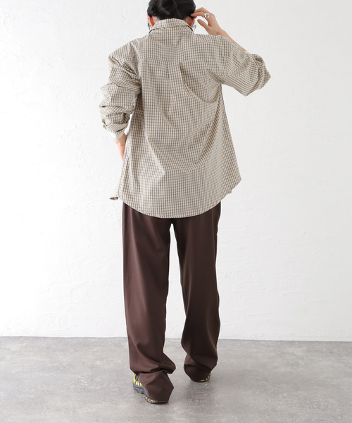 PULP/417EDIFICE(パルプフォーワンセブンエディフィス)の「PULP / ミニチェック スタンダードシャツ(シャツ/ブラウス・メンズ・ベージュ/ブラック・2/1)」の8枚目の写真