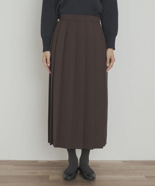 URBAN RESEARCH DOORS（アーバンリサーチドアーズ）の「『UR TECH SMOOTHLUXE』片ヒダプリーツスカート（スカート・レディース・チャコールグレー/ブラック/ブラウン・MEDIUM）」の11枚目の写真