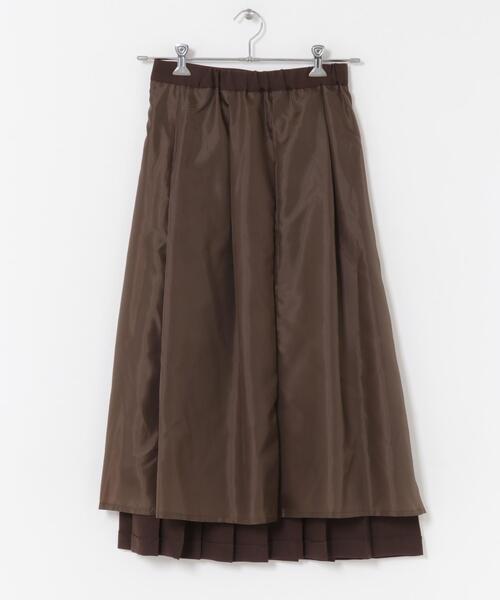 URBAN RESEARCH DOORS（アーバンリサーチドアーズ）の「『UR TECH SMOOTHLUXE』片ヒダプリーツスカート（スカート・レディース・チャコールグレー/ブラック/ブラウン・MEDIUM）」の18枚目の写真