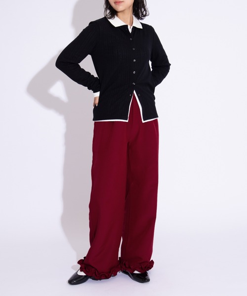 PUNYUS（プニュズ）の「襟付きカーディガン（カーディガン/ボレロ・レディース・ホワイト/ブラック/サックスブルー・1/2/3/4/5）」の8枚目の写真