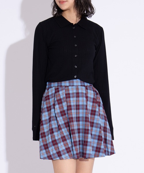 PUNYUS（プニュズ）の「襟付きカーディガン（カーディガン/ボレロ・レディース・ホワイト/ブラック/サックスブルー・1/2/3/4/5）」の16枚目の写真