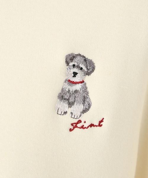 F i.n.t（フィント）の「シュナウザー刺繍スウェット/fint フィント（スウェット・レディース・ライトグレー/アイボリー/グリーン・FREE）」の2枚目の写真