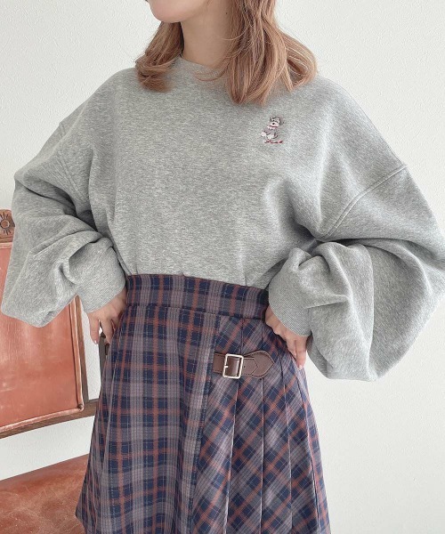 F i.n.t（フィント）の「シュナウザー刺繍スウェット/fint フィント（スウェット・レディース・ライトグレー/アイボリー/グリーン・FREE）」の5枚目の写真