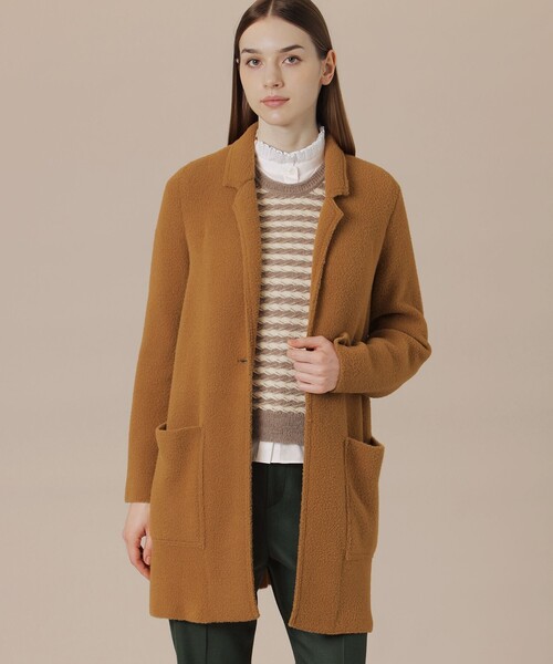 MACKINTOSH LONDON(マッキントッシュ ロンドン)の「ダブルフェイスニットジャケット(カーディガン/ボレロ・レディース・ブラウン系その他4/ブラック・38)」の1枚目の写真