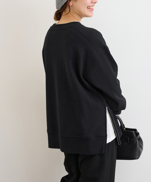 JOURNAL STANDARD relume（ジャーナルスタンダード　レリューム）の「裏毛サイドジッププルオーバー（スウェット・レディース・ピンク/ホワイト/ブラック・FREE）」の10枚目の写真