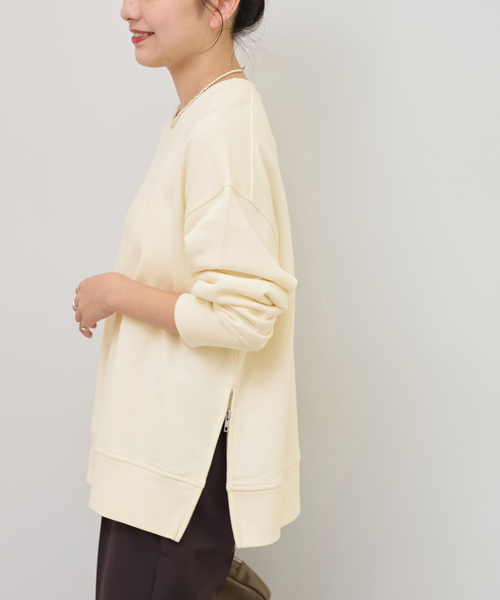 JOURNAL STANDARD relume（ジャーナルスタンダード　レリューム）の「裏毛サイドジッププルオーバー（スウェット・レディース・ピンク/ホワイト/ブラック・FREE）」の15枚目の写真