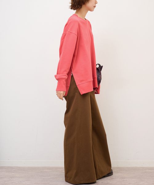 JOURNAL STANDARD relume（ジャーナルスタンダード　レリューム）の「裏毛サイドジッププルオーバー（スウェット・レディース・ピンク/ホワイト/ブラック・FREE）」の19枚目の写真