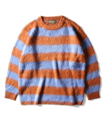HOUSTON | ［UNIVERD72/ユニバード］BORDER MOHAIR TOUCH KNIT SWEATER / モヘアタッチ 起毛 ボーダー ニット セーター【UNISEX】(ニット/セーター)