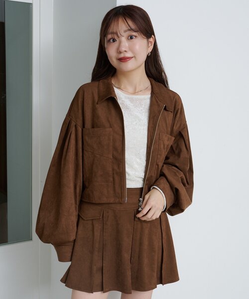 Kastane（カスタネ）の「【一部店舗入荷/SETUP対応】スタッズショートジャケット（その他アウター・レディース・グレー/ブラウン・FREE）」の17枚目の写真