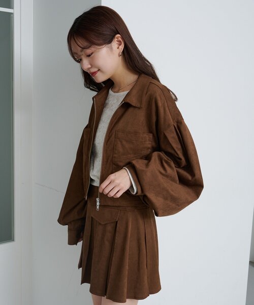 Kastane（カスタネ）の「【一部店舗入荷/SETUP対応】スタッズショートジャケット（その他アウター・レディース・グレー/ブラウン・FREE）」の16枚目の写真