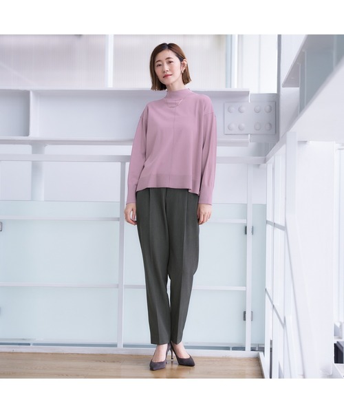 AOYAMA(アオヤマ)の「体のラインを拾わない優秀ニット!ハイネック天竺ニットプルオーバー(ニット/セーター・レディース・ピンク/グレー・S/M/L)」の16枚目の写真