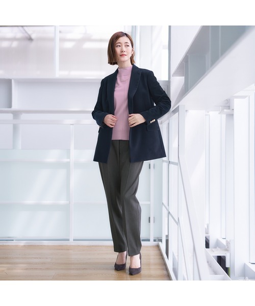 AOYAMA(アオヤマ)の「体のラインを拾わない優秀ニット!ハイネック天竺ニットプルオーバー(ニット/セーター・レディース・ピンク/グレー・S/M/L)」の17枚目の写真