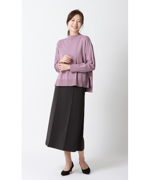 AOYAMA(アオヤマ)の「体のラインを拾わない優秀ニット!ハイネック天竺ニットプルオーバー(ニット/セーター・レディース・ピンク/グレー・S/M/L)」の18枚目の写真