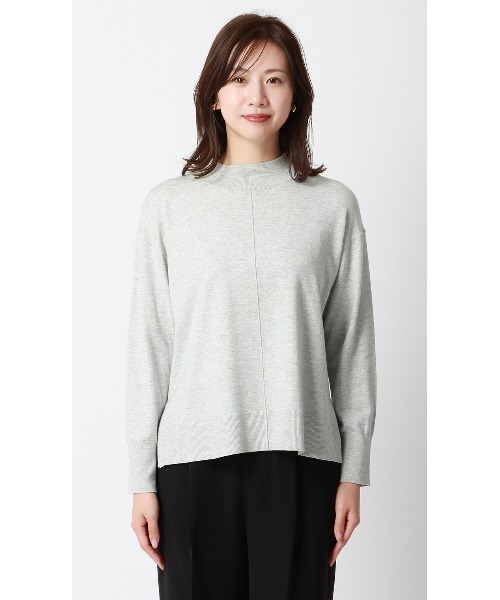 セール】体のラインを拾わない優秀ニット！ハイネック天竺ニットプル