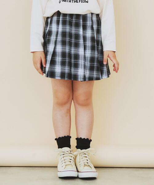 THE SHOP TK (ザ ショップ ティーケー )の「【110-160】チェックスカートパンツ(スカート・キッズ・ダークブラウン系1/ブラック系1・16/15 /14/13/12/11)」の1枚目の写真