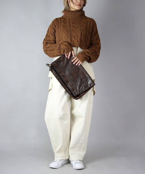 and it_（アンドイット）の「ショートタートルニット（ニット/セーター・レディース・アイボリー/キャメル・M～Ｌ/L～LL）」の9枚目の写真