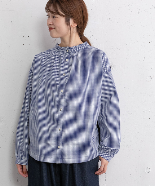 POU DOU DOU(プードゥドゥ)の「スタンドフリル布帛使いトップス(Tシャツ/カットソー・レディース・ネイビー/ダークグレー/ブラック・M)」の5枚目の写真