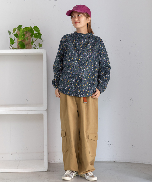 POU DOU DOU(プードゥドゥ)の「スタンドフリル布帛使いトップス(Tシャツ/カットソー・レディース・ネイビー/ダークグレー/ブラック・M)」の16枚目の写真